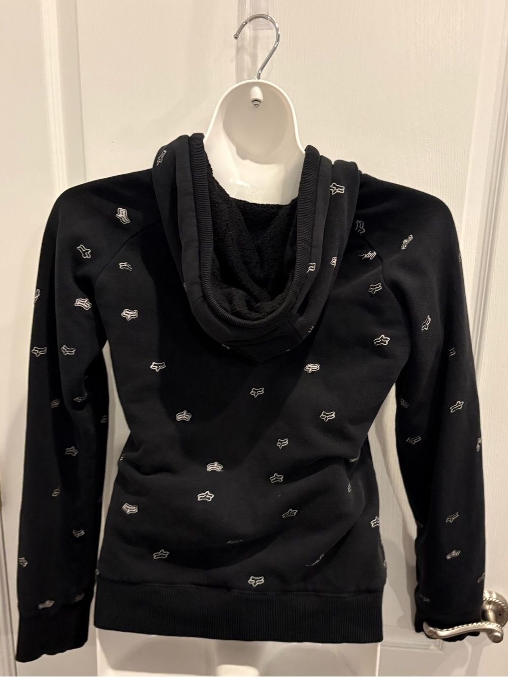 Fox Girls Black Logo Head Zip-up Hoodie Size M - Picture 6 of 9
